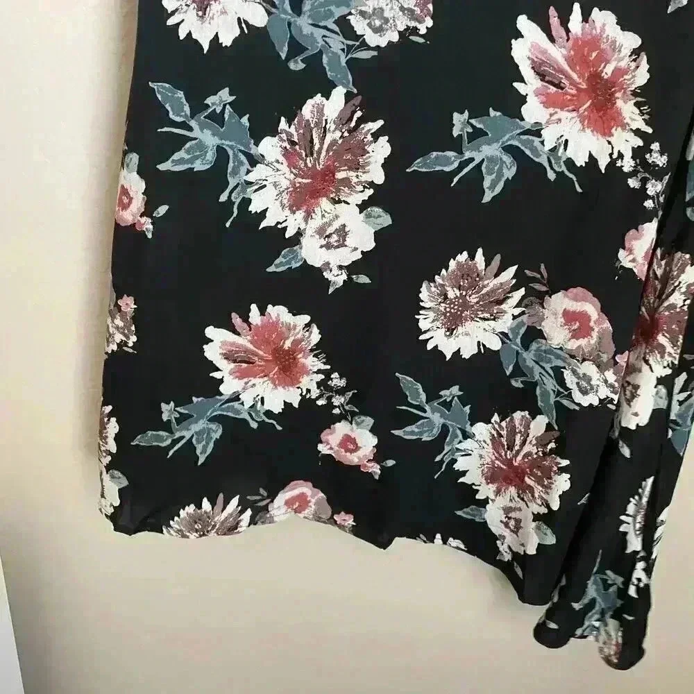 Lulus Walk This Sway Black Floral Swing‎ Dress